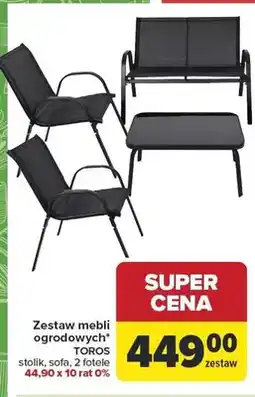 Carrefour Zestaw mebli ogrodowych TOROS stolik, sofa, 2 fotele oferta