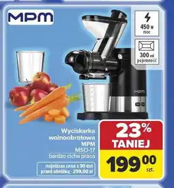 Carrefour Wyciskarka wolnoobrotowa MPM MSO-17 450W oferta