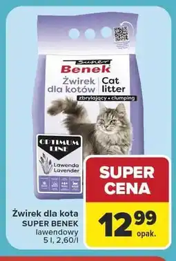 Carrefour Żwirek dla kota SUPER BENEK lawendowy oferta