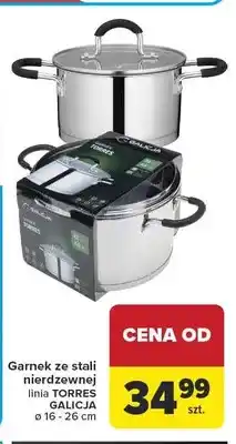 Carrefour Garnek ze stali nierdzewnej linia TORRES GALICJA 16-26cm oferta