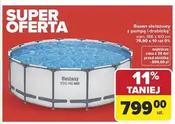 Carrefour Basen stelażowy z pompą i drabinką BESTWAY wym. 366x100cm oferta