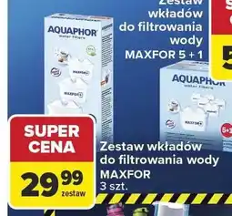 Carrefour Zestaw wkładów do filtrowania wody AQUAPHOR MAXFOR 3szt oferta