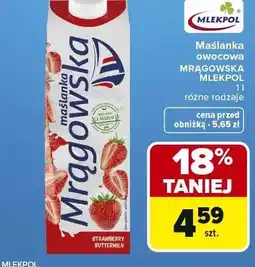 Carrefour Maślanka owocowa Mrągowska Mlekpol oferta