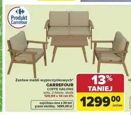 Carrefour Zestaw mebli wypoczynkowych CARREFOUR COFFE HALONG sofa, 2 fotele, stolik oferta