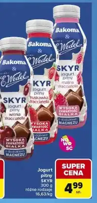Carrefour Jogurt pitny Skyr Bakoma malina stracciatella oferta