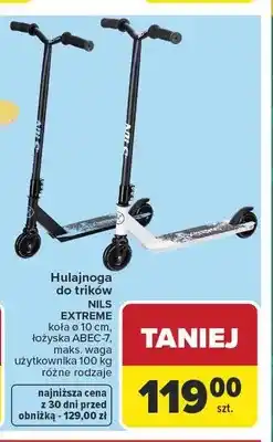 Carrefour Hulajnoga do trików NILS EXTREME koła ø 10cm, łożyska ABEC-7, maks. waga użytkownika oferta