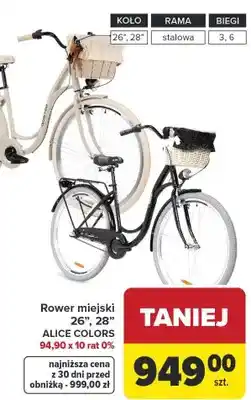 Carrefour Rower miejski ALICE COLORS 26 oferta