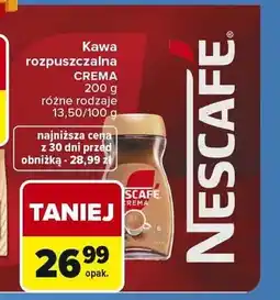 Carrefour Kawa rozpuszczalna NESCAFÉ CREMA oferta