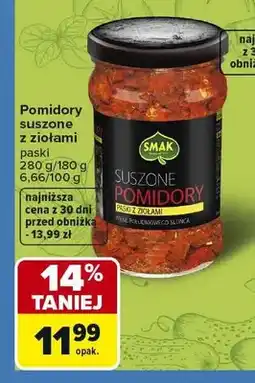 Carrefour Pomidory suszone z ziołami paski Smak oferta