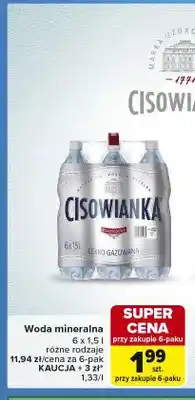 Carrefour Woda mineralna CISOWIANKA 6-pak oferta