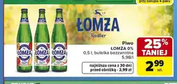 Carrefour Piwo bezalkoholowe Łomża Radler 0,0% jabłko z wiśnią oferta