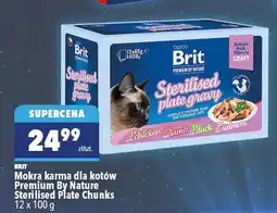 Biedronka Mokra karma dla kotów Premium By Nature Sterilised Plate Chunks BRIT 12-pak oferta
