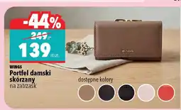 Biedronka Portfel damski skórzany WINGS na zatrzask oferta