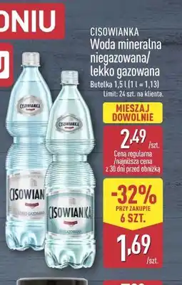 ALDI Woda mineralna niegazowana/lekko gazowana CISOWIANKA oferta