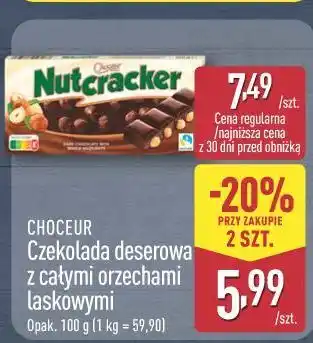 ALDI CHOCEUR Czekolada deserowa z całymi orzechami laskowymi oferta