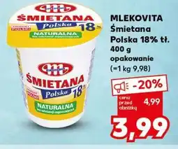 Kaufland MLEKOVITA Śmietana Polska 18% tł. 400 g opakowanie oferta