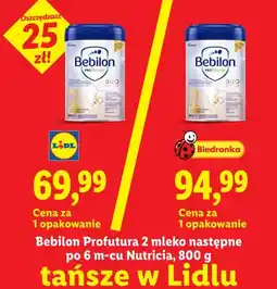 Lidl Mleko następne po 6m-cu Bebilon Profutura 2 Nutricia oferta