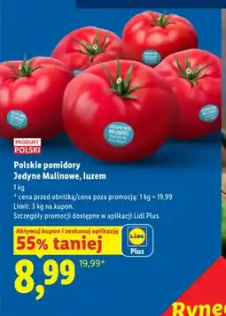 Lidl Polskie pomidory Jedyne Malinowe luzem oferta