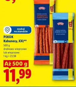 Lidl Kabanosy drobiowo-wieprzowe XXL PIKOK oferta