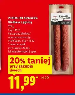 Lidl Kiełbasa z gęsiną Pikok od Krajana oferta