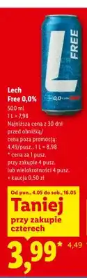 Lidl Piwo bezalkoholowe Lech Free 0,0% oferta