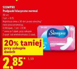 Lidl Podpaski klasyczne normal SIEMPRE oferta