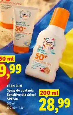 Lidl Spray do opalania Sensitive dla dzieci SPF 50+ Cien Sun oferta