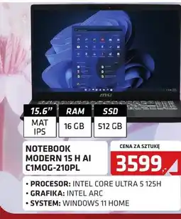 Alsen Msi Notebook Modern 15 H AI oferta