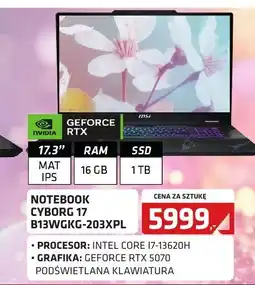 Alsen Msi Notebook Cyborg 17 oferta