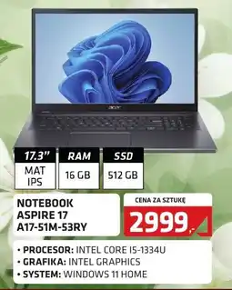 Alsen Notebook Aspire 17 oferta