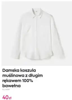 Pepco Damska koszula muślinowa z długim rękawem 100% bawełna oferta