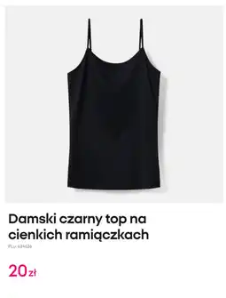 Pepco Damski czarny top na cienkich ramiączkach oferta