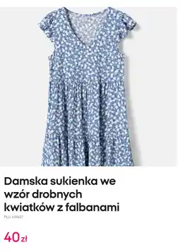 Pepco Damska sukienka we wzór drobnych kwiatków z falbanami oferta