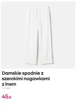 Pepco Damskie spodnie z szerokimi nogawkami z lnem oferta