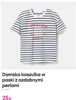 Pepco Damska koszulka w paski z ozdobnymi perłami oferta