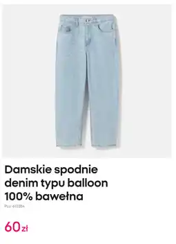Pepco Damskie spodnie denim typu balloon 100% bawełna oferta