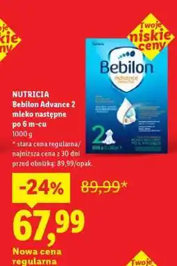 Lidl NUTRICIA Bebilon Advance 2 mleko następne po 6 m-cu oferta