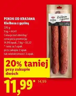 Lidl Pikok od Krajana Kiełbasa z gęsiną oferta