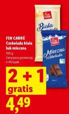 Lidl FIN CARRÉ Czekolada biała lub mleczna oferta