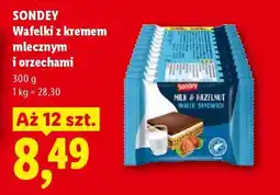 Lidl SONDEY Wafelki z kremem mlecznym i orzechami oferta