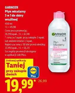Lidl GARNIER Płyn micelarny 3 w 1 do skóry wrażliwej oferta