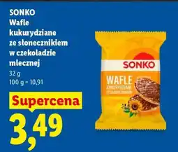 Lidl SONKO Wafle kukurydziane ze słonecznikiem w czekoladzie mlecznej oferta