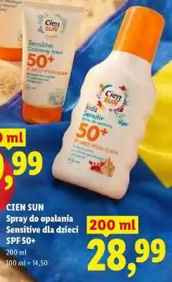 Lidl CIEN SUN Spray do opalania Sensitive dla dzieci SPF 50+ oferta