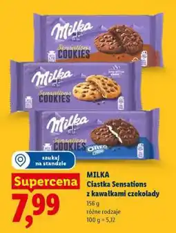 Lidl MILKA Ciastka Sensations z kawałkami czekolady oferta