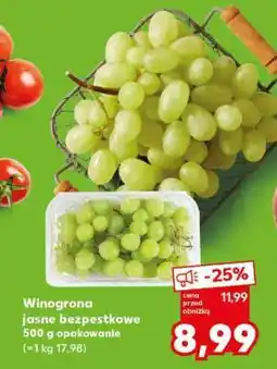 Kaufland Winogrona jasne bezpestkowe 500 g opakowanie oferta