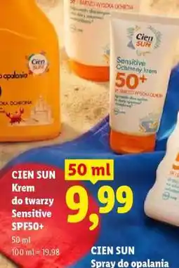 Lidl CIEN SUN Krem do twarzy Sensitive SPF50+ oferta