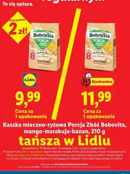 Lidl Kaszka mleczno-ryżowa Porcja Zbóż Bobovita, mango-marakuja-banan oferta