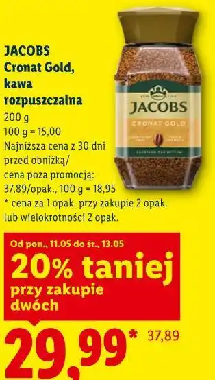Lidl JACOBS Cronat Gold, kawa rozpuszczalna oferta