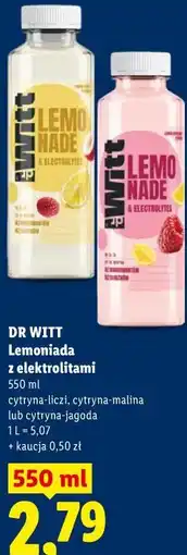 Lidl DR WITT Lemoniada z elektrolitami 550 ml cytryna-liczi, cytryna-malina lub cytryna-jagoda oferta