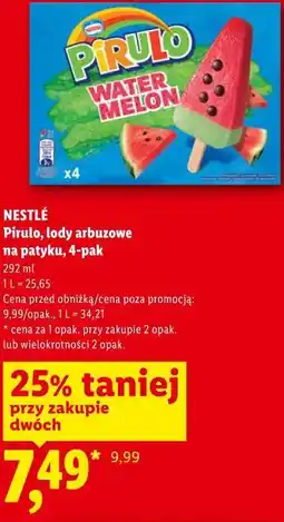 Lidl NESTLÉ Pirulo, lody arbuzowe na patyku, 4-pak oferta